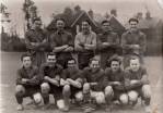 in the 1950s both football and cricket had use of the new King George's Field, Bucks Green, identifiable by the houses behind this team. Can you name them?